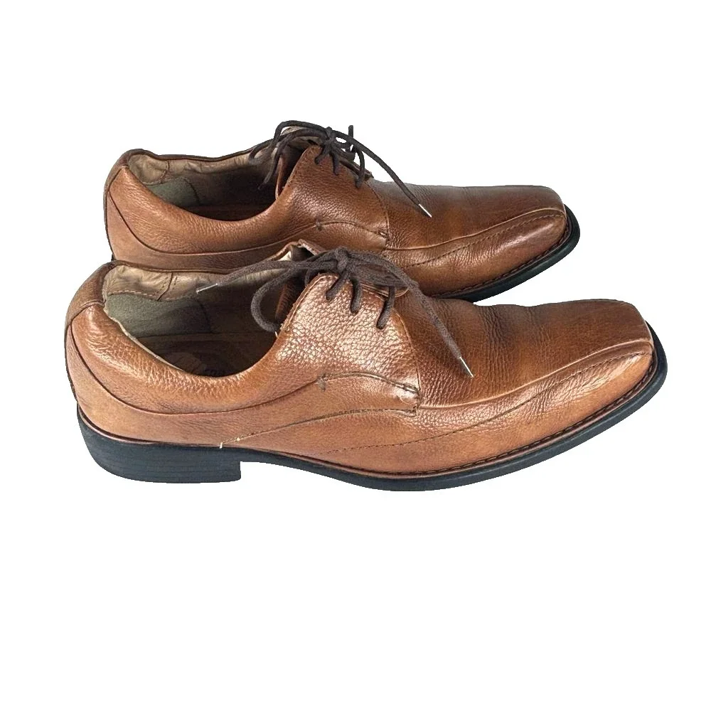 JOHNSTON & MURPHY Brown Leather‎ Dress Shoes Mens 10M Casual Comfort Sheepskin